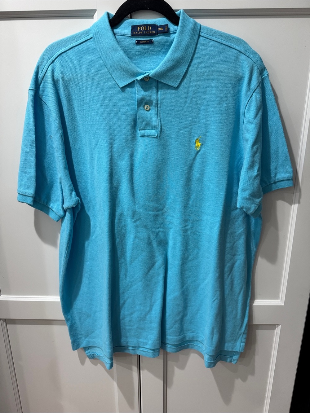 Polo by Ralph Lauren Men's Bright Aqua Polo with Yellow Pony